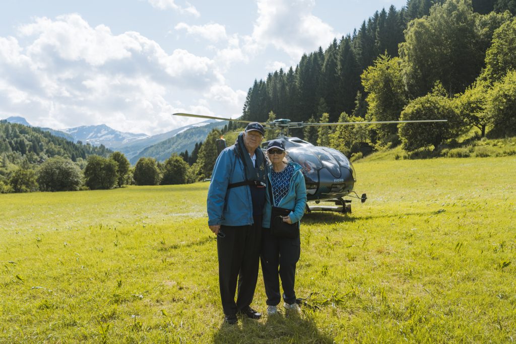 helicopter in Geiranger