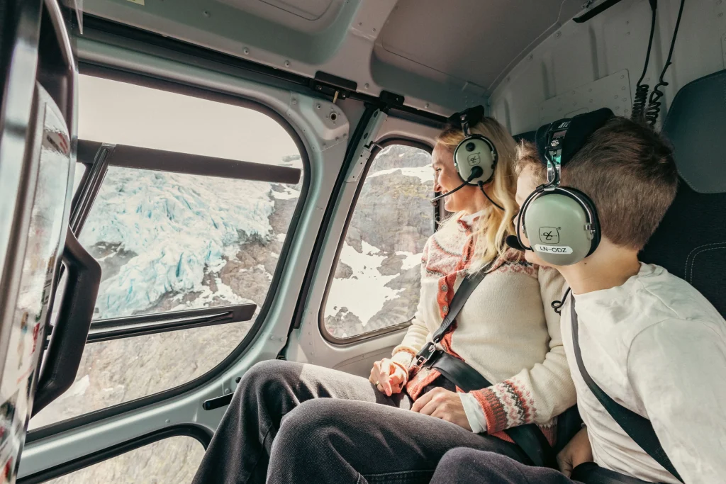 glacier view from helicopter
